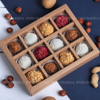 Набор шоколадных трюфелей ручной работы 12 шт