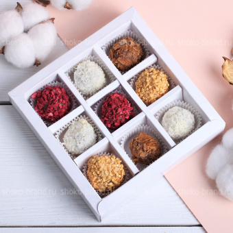 Набор шоколадных трюфелей ручной работы 9 шт