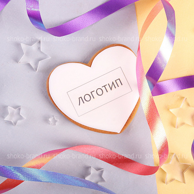 Пряник с логотипом Сердечко